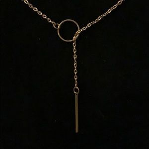 Circle and bar lariat necklace NWOT VACATION HOLD